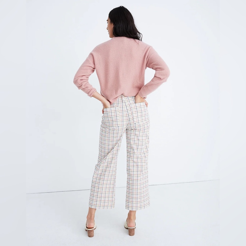 Madewell Emmett Wide-Leg Crop Pants in Rainbow Windowpane